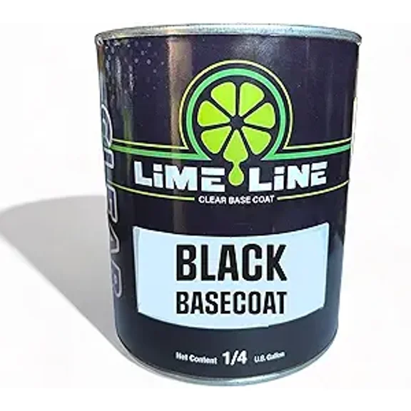 LiME LiNE Automotive Basecoats, 1k Urethane Base Coat Color (Black Basecoat Quart)