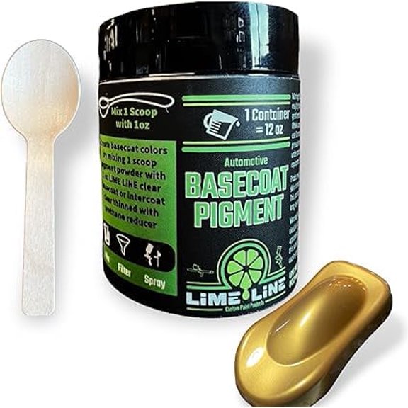 LiME LiNE Base Coat Maker Pigment Powder, Automotive Grade, Basecoat - Metallic Gold Pearl
