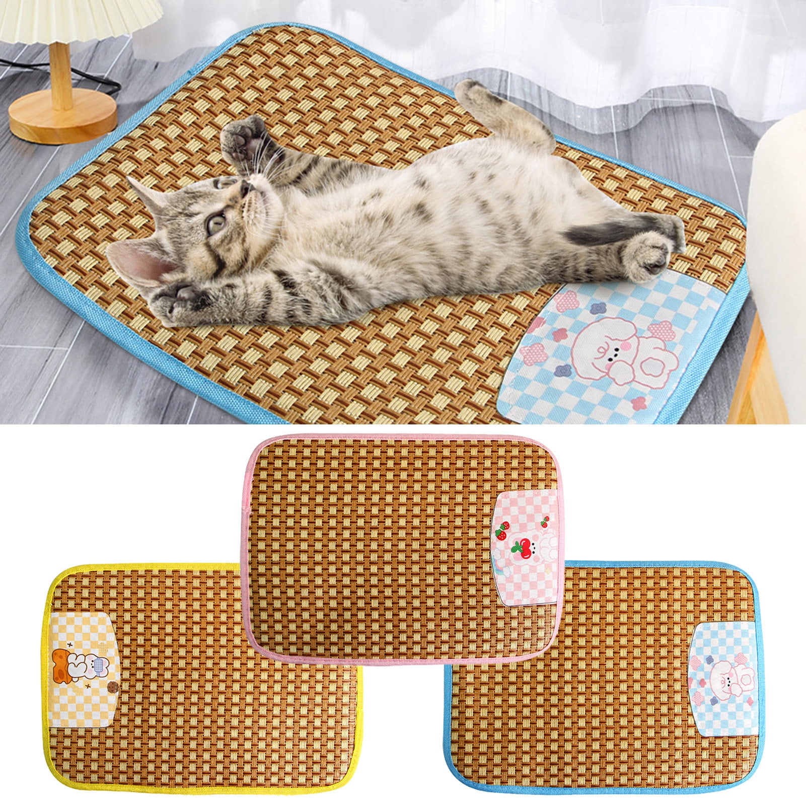 LiMimmuu Cat Bed Pet Cushion Cartoon Pattern Nonslip Pet Mat Soft