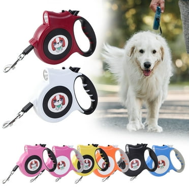 LiMimmuu Pet Leash Retractable Leash LED Pet Walking Leash 5m Auto-scaling Non-slip Handle Pet Leash with LED Cartoon Pattern Pet Puppy Walking Leash Pet Supplies Dog Walking