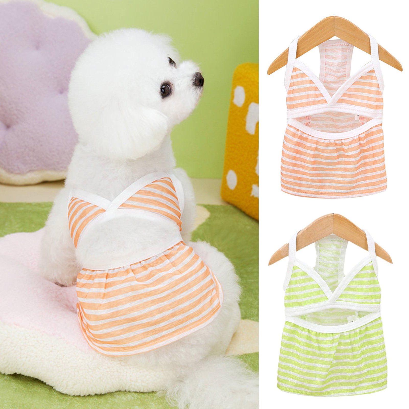 LiMimmuu Pet Swimsuit for Summer Stripe Print Dog Bikini Pet Swimsuit