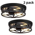 thumbnail image 1 of LiMoTech 2 Pack Black Ceiling Light,13 inch Light Fixtures for Ceiling,Industrial Farmhouse Metal Cage Light Fixtures Ceiling Mount for Kitchen Entryway Hallway E26, 1 of 8