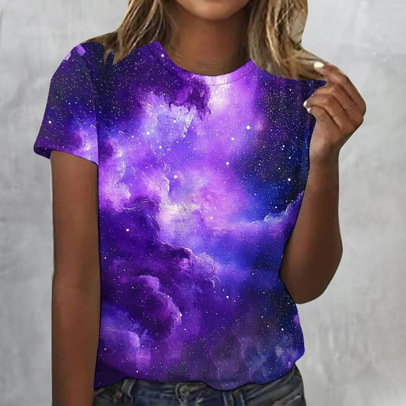 LiMoi Basic Short Sleeve Tops for Woman Womens T Shirts Casual 3/4 Sleeve Printed T Shirts Oversized Tee Shirts Plus Size New Arrivals