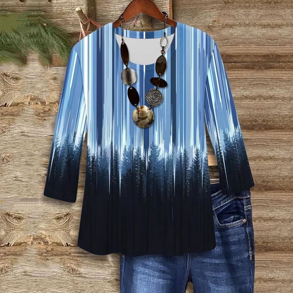 LiMoi Plus Size Summer Tops for Women 2025 Womens 3/4 Sleeve T Shirts Loose Fit Oversized Tops for Women Print Tops for Women Items Ordered by Me