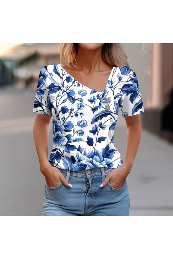 Shirts V Neck T Shirts for Women Cute T Shirts Graphic Plus Size Blouses for Women Summer My Items Ordered