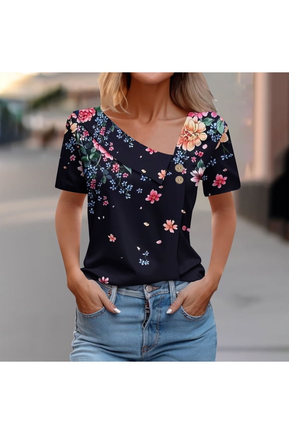 Short Sleeve Blouse Cropped Womens T Shirts Vneck T Shirts for Women Graphic Funny Oversized Tee Shirts Plus Size Women My Reorder List