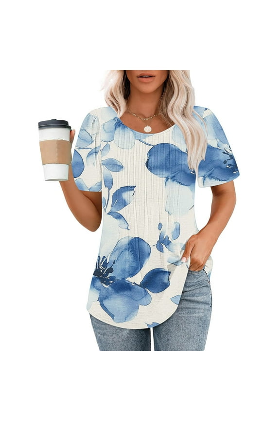 Short Sleeve Blouses T Shirts Comfy T Shirts Graphic Oversized Tops for Women Western Get it Fast