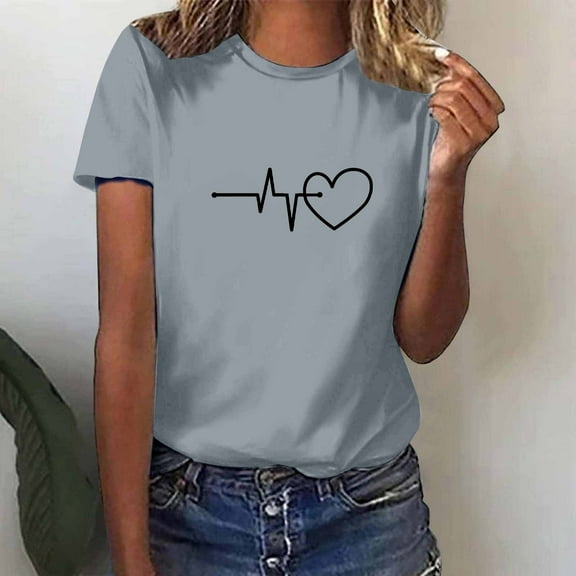 LiMoi Short Sleeve Cotton T Shirts for Women Womens Tops Casual Summer Floral Blouses for Women Oversized Top New Arrivals