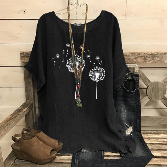 LiMoi Short Sleeve Shirt Women V Neck Tshirts Shirts Black White Printed Tshirts for Women Plus Size Spring Clothes for Women Reorders
