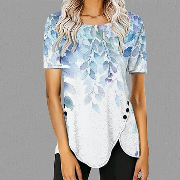 LiMoi Short Sleeve Shirts for Women Button Womens T Shirts Loose Fit Oversized Graphic T Shirts Tshirts Shirts Items Ordered by Me