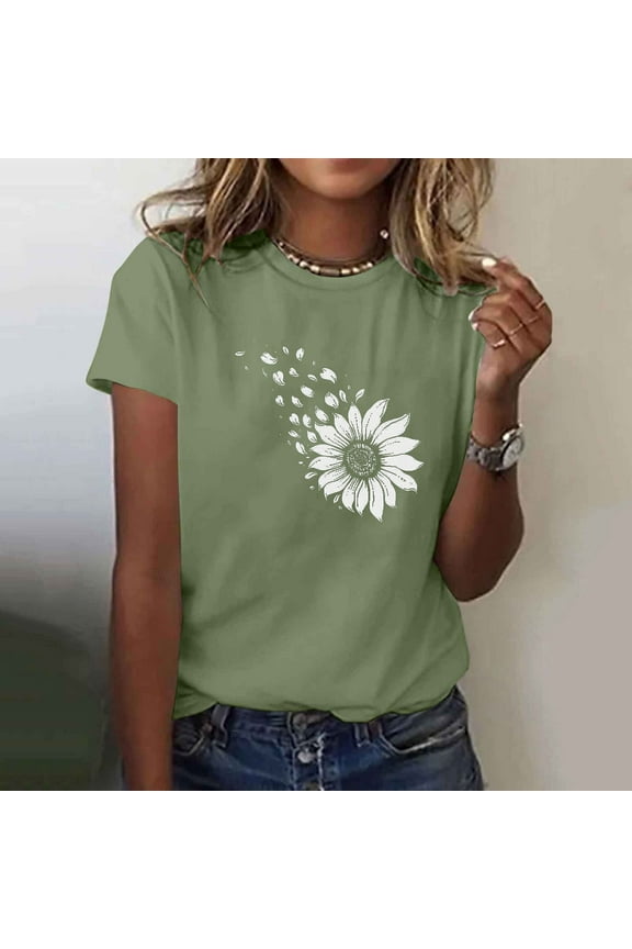 Short Sleeve Shirts for Women Casual Boho Womens Short Sleeve T Shirts Oversized Tshirts Plus Size Shirts for Women Loose Fit New & Trending