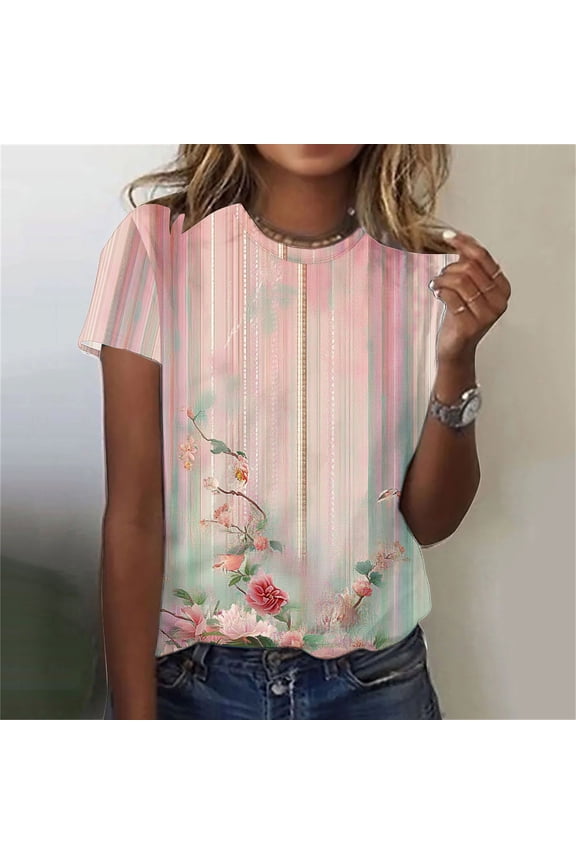Short Sleeve Shirts for Women V Neck Vintage Tshirts Shirts for Women Printed Tops for Women Summer T Shirts my reorder list
