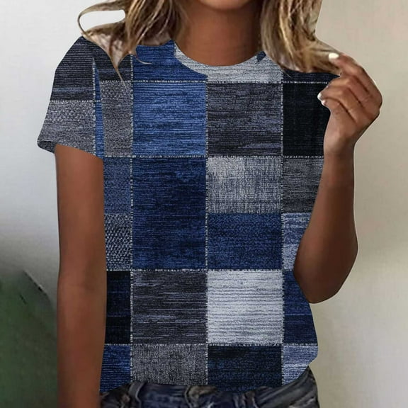 LiMoi Short Sleeve Shirts for Women V Neck Womens Tops Casual Knit Tops Striped Tshirts Shirts Tee Shirts for Women Plus New & Trending
