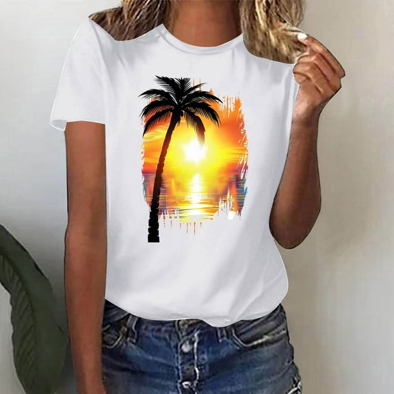 LiMoi Short Sleeve Shirts for Women Trendy Womens Tops Printed T Shirts for Women Plus Size T Shirts for Women My Items Ordered