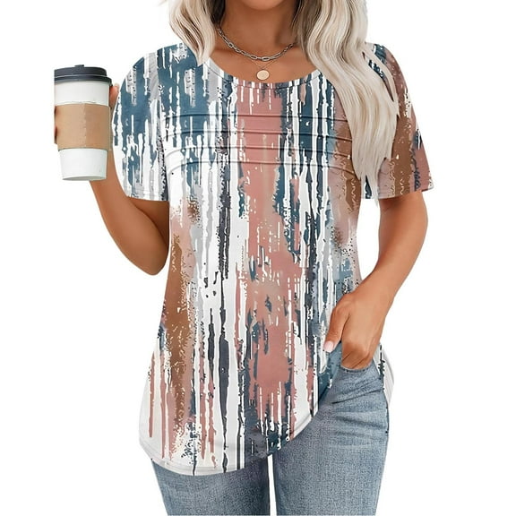 LiMoi Short Sleeve T Shirts for Women Fitted Womens Tops Trendy Summer Floral Tops for Women Plus Size T Shirts My Order