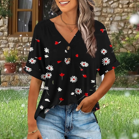 LiMoi Short Sleeve Tops Women Teen T Shirts Loose Fit Printed Tshirts for Women Plus Size T Shirts for Women Reorders