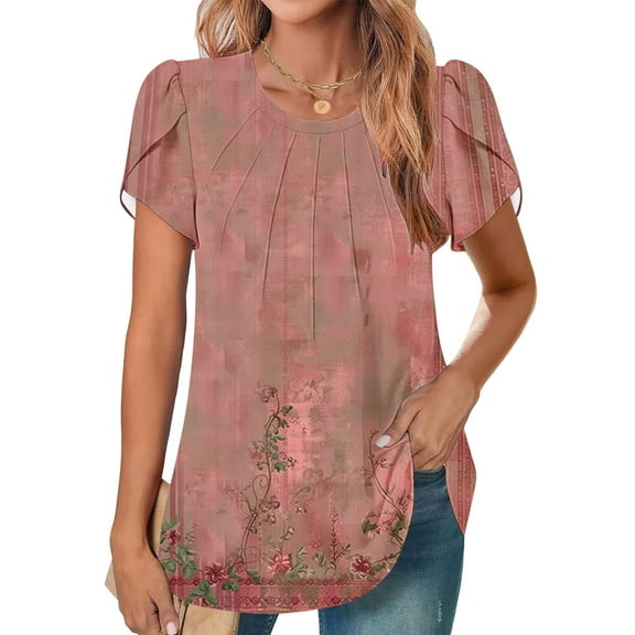 LiMoi Short Sleeve V Neck T Shirts for Women Tshirts Shirts Plus Size Print Tops Oversized Tops Items Ordered by Me