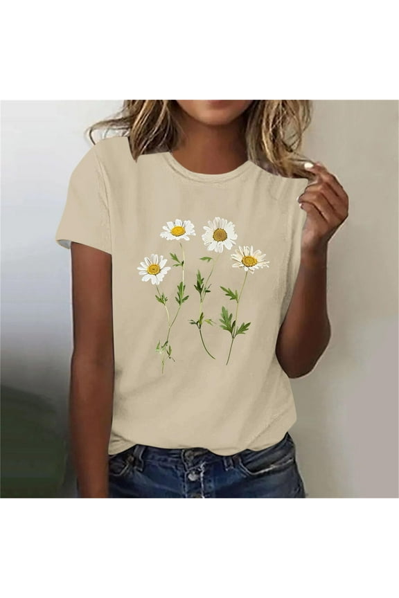 Short Sleeve Womens Shirts V Neck T Shirts for Women Trendy Tshirts Shirts for Women Graphic Funny Oversized Tops for Women Cotton Get it Fast