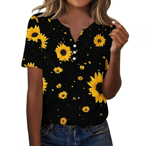 LiMoi Short Sleeves Tops for Women Long Womens T Shirts Loose Fit Yellow T Shirts Graphic Tees Tshirts Shirts My Order