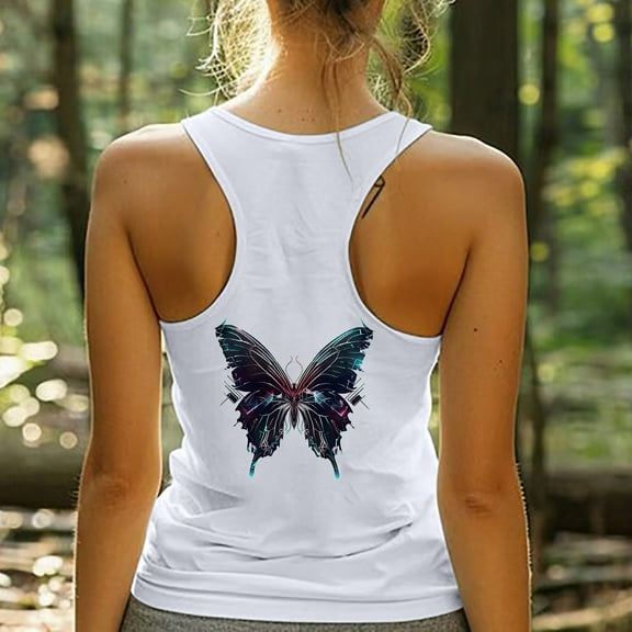 LiMoi Sleeveless Tops for Women Formal Big Tshirts Shirts Print Shirts for Women Oversized Tee Shirts for Women