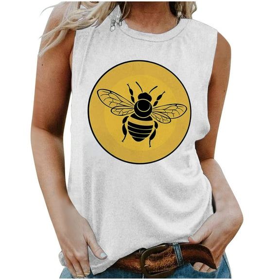 LiMoi Sleeveless Tops for Women Workout T Shirts for Women Loose Fit Printed Tops for Women 2025 Plus Size Tops