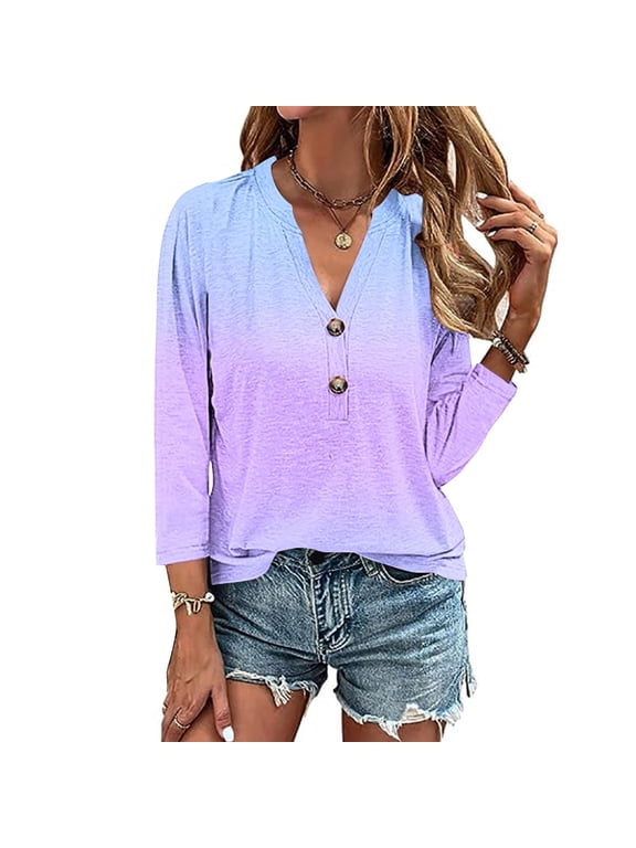 Summer Blouses for Women Dressy Casual Womens Summer 3/4 Sleeve Tops 2026 Plus Size Tops for Women Cotton Womens Tie Dye Blouse my order