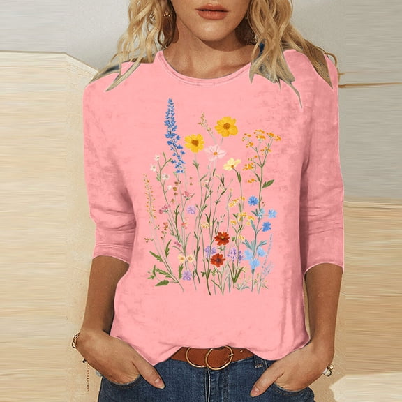 LiMoi Summer Blouses for Women Womens 3/4 Sleeve Shirts orders Oversized Tshirts for Women Plus Size Western T Shirts for Women Graphic Gym My Items