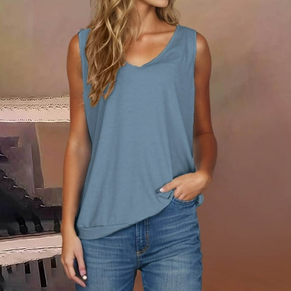 LiMoi Summer Dressy Blouses for Teens Womens Sleeveless Tops Cotton Womens Tops Summer Cotton Solid Color Work Shirts for Women Plus Size Shirts