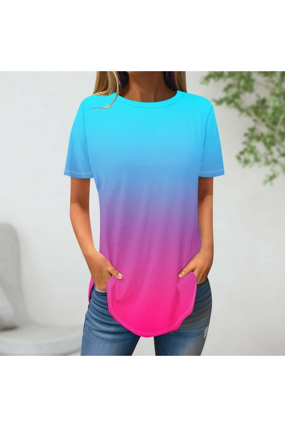 Summer Tops 2026 Trendy Womens Short Sleeve T Shirts Graphic Womens Tops Short Sleeve Womens Tie Dye Tops Short Sleeve Items Ordered by Me