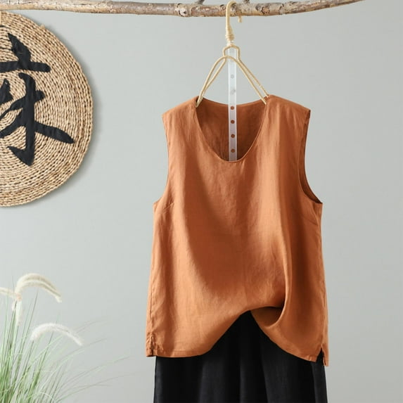 LiMoi Summer Tops 2025 Women Tank Tops Plus Size Tshirts Shirts for Women Cotton Solid Tops for Teens Oversized Tops for Women Western