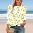 thumbnail image 1 of LiMoi Summer Tops Trendy Y2k Womens Tops 3/4 Sleeve Cotton Plus Size Tops for Women Dressy Summer T-Shirts for Women Graphic Tees Trendy reorders, 1 of 6