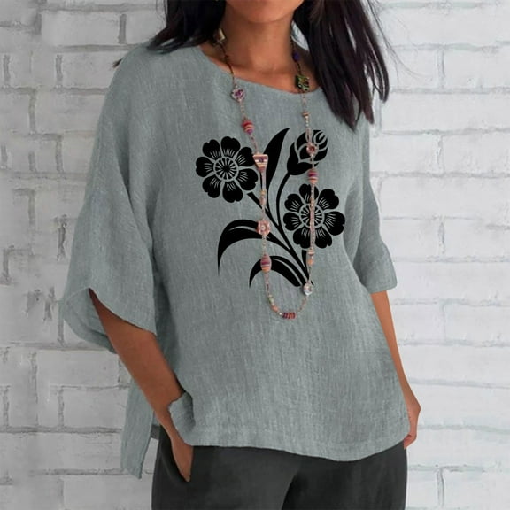 LiMoi Summer Tops for Women 2025 Vacation Boho Womens 3/4 Sleeve Shirts orders Tops Short Sleeve Tshirts Shirts T-Shirts Fashion New Arrivals