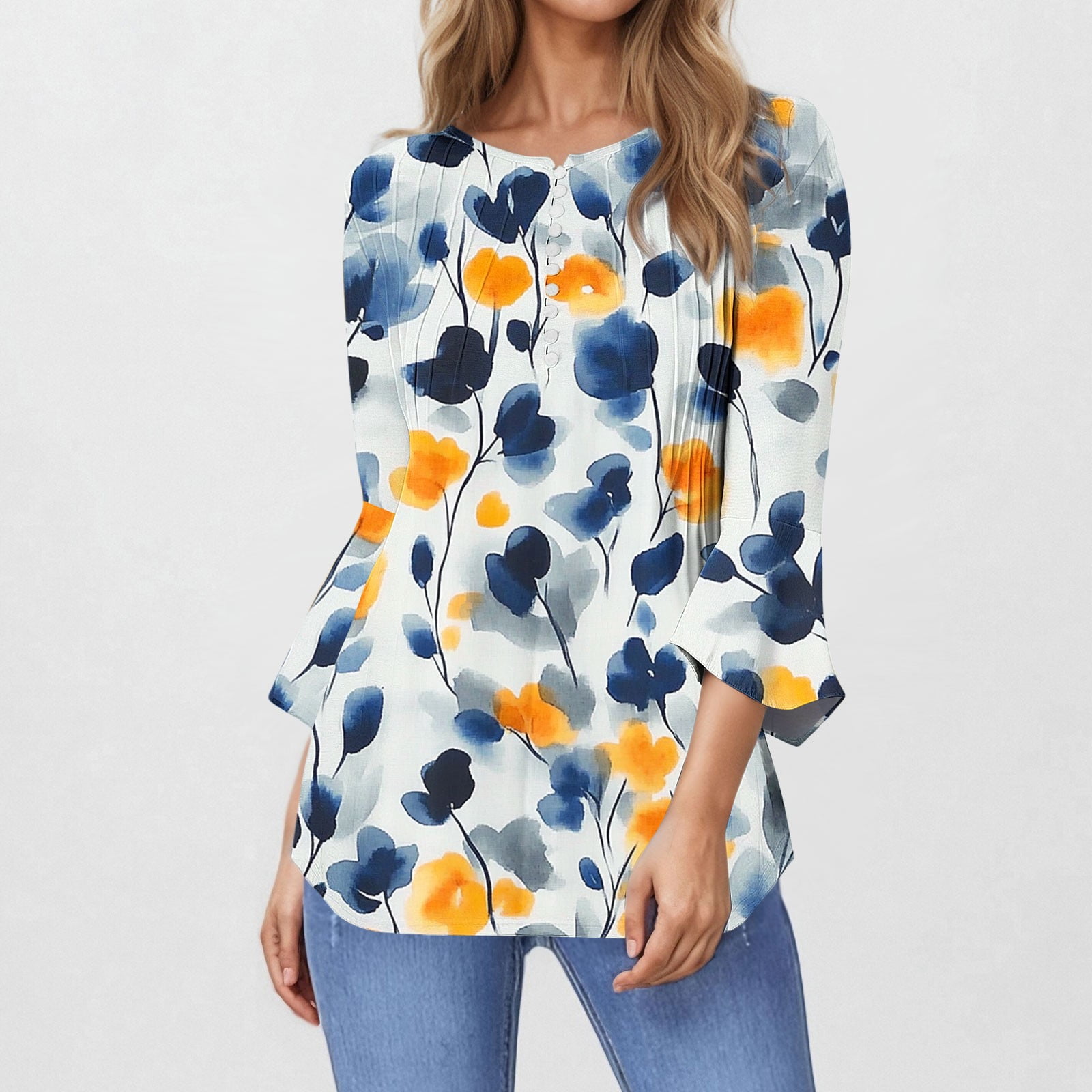 LiMoi Summer Tops with Sleeves for Women 2025 Vacation Women 3/4 Sleeve ...