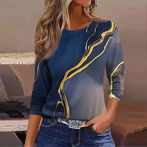 LiMoi T Shirts Cropped Womens Tops 3/4 Sleeve Oversized Tops for Women Trendy T Shirts Graphic Get it Fast