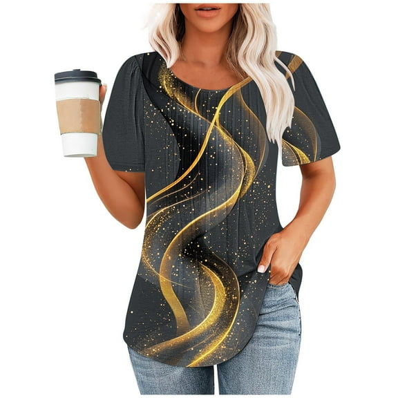 LiMoi Tunic Tops Short Sleeve Womens Tops Casual Cute Graphic T Shirts Tshirts Shirts New Arrivals