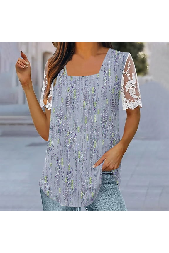 Woman Short Sleeve Tops Dressy Casual T Shirts Floral Tops for Women Plus Size Tshirts Shirts My Order