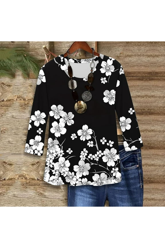 Women Clothes Summer 3/4 Sleeve Tops for Women Plus Size T Shirts for Women Printed Baby Tees for Women My Items Ordered