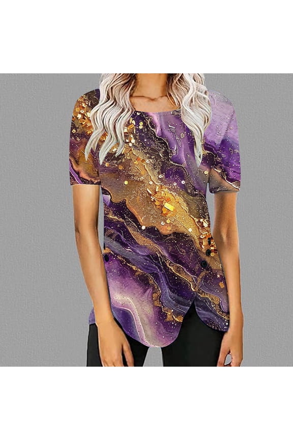 Women Short Sleeve Tops Dressy Casual Womens Vneck Cotton T Shirts Printed Graphic Tees for Women Oversized Tee Shirts Plus Size Women My Items