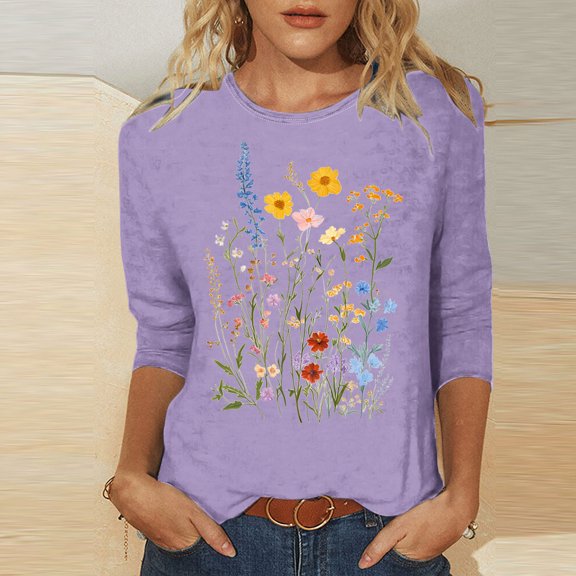 LiMoi Women Summer Blouses Cheap Three Quarter Sleeve Tops Tops for Women Spring Tshirts Shirts for Women Graphic T-Shirts reorder my order