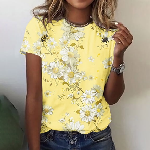 LiMoi Women's Short Sleeve Shirts Dressy Casual Womens Tops for Work T Shirts Graphic Plus Size Tops New & Trending