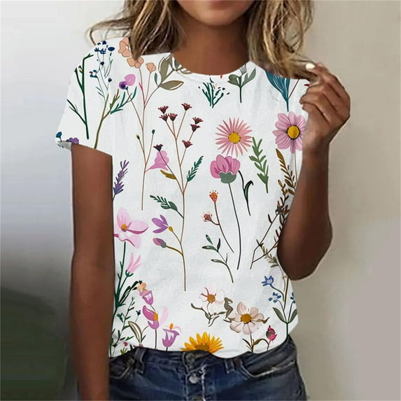LiMoi Women's Short Sleeve T Shirts Cotton Womens T Shirts for Women Trendy Graphic Plus Size Shirts for Women 3/4 Sleeve My Reorder List