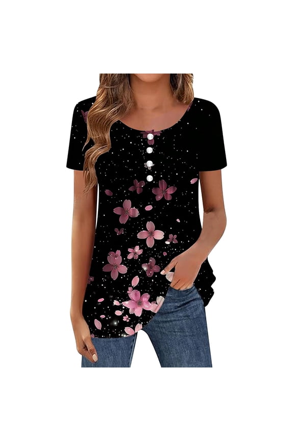 Women's Short Sleeve T Shirts Loose Fit Tshirts Shirts for Women Vintage Printed Tshirts Tee Shirts for Women Plus Size Reorders