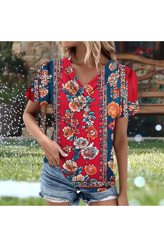 Women's Tops Short Sleeve Knit Womens Tops Trendy Dressy Casual Tshirts Shirts for Women Graphic T-Shirts Tops My Reorder List