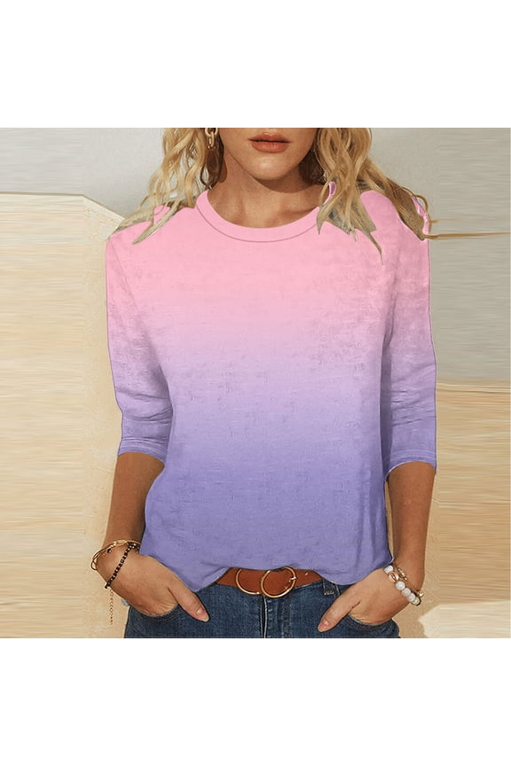 Womens Plus Size T-Shirts Summer Casual Loose Tee Tops 3/4 Sleeve Tops Oversized Tee Shirts Plus Size Womens Tie Dye Tops and Blouses my items ordered