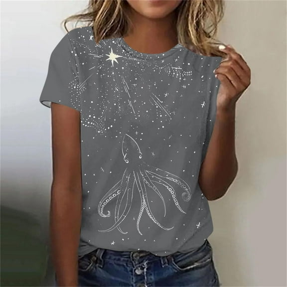 LiMoi Womens Shirts Short Sleeve Casual Womens T Shirts Loose Fit Graphic Tshirts Shirts Shirts New Arrivals