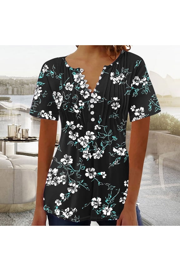 Womens Shirts Short Sleeve Summer Womens Tops Knit Tops Tshirts Shirts for Women Graphic T-Shirts Plus Size Tops Reorder Items