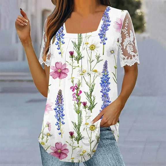 LiMoi Womens Short Sleeve Shirts Cotton Womens T Shirts Loose Fit Cotton T Shirts for Women Trendy Graphic T Shirts My Items