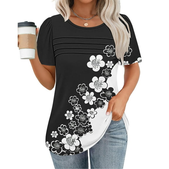 LiMoi Womens Short Sleeve Shirts Womens Tops for Work Graphic Tshirts Shirts for Women Tshirts Shirts Reorders