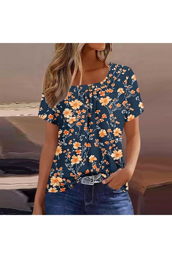 Womens Short Sleeve Tops T Shirts Cute Summer Oversized Graphic Tshirts for Women Summer My Items Ordered
