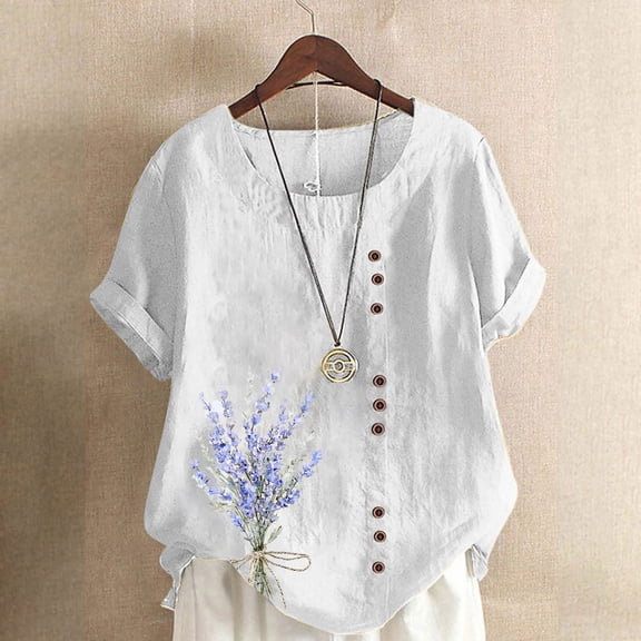 LiMoi Womens Short Sleeve Tops T Shirts Printed Tees for Women Plus Size Tee Shirts Get it Fast